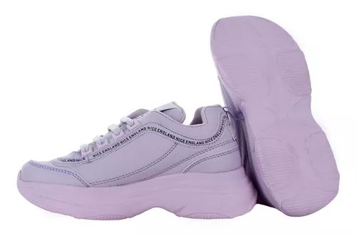 Saetta Tenis Moda Casual Confort Ecopiel Lila Niña 82852