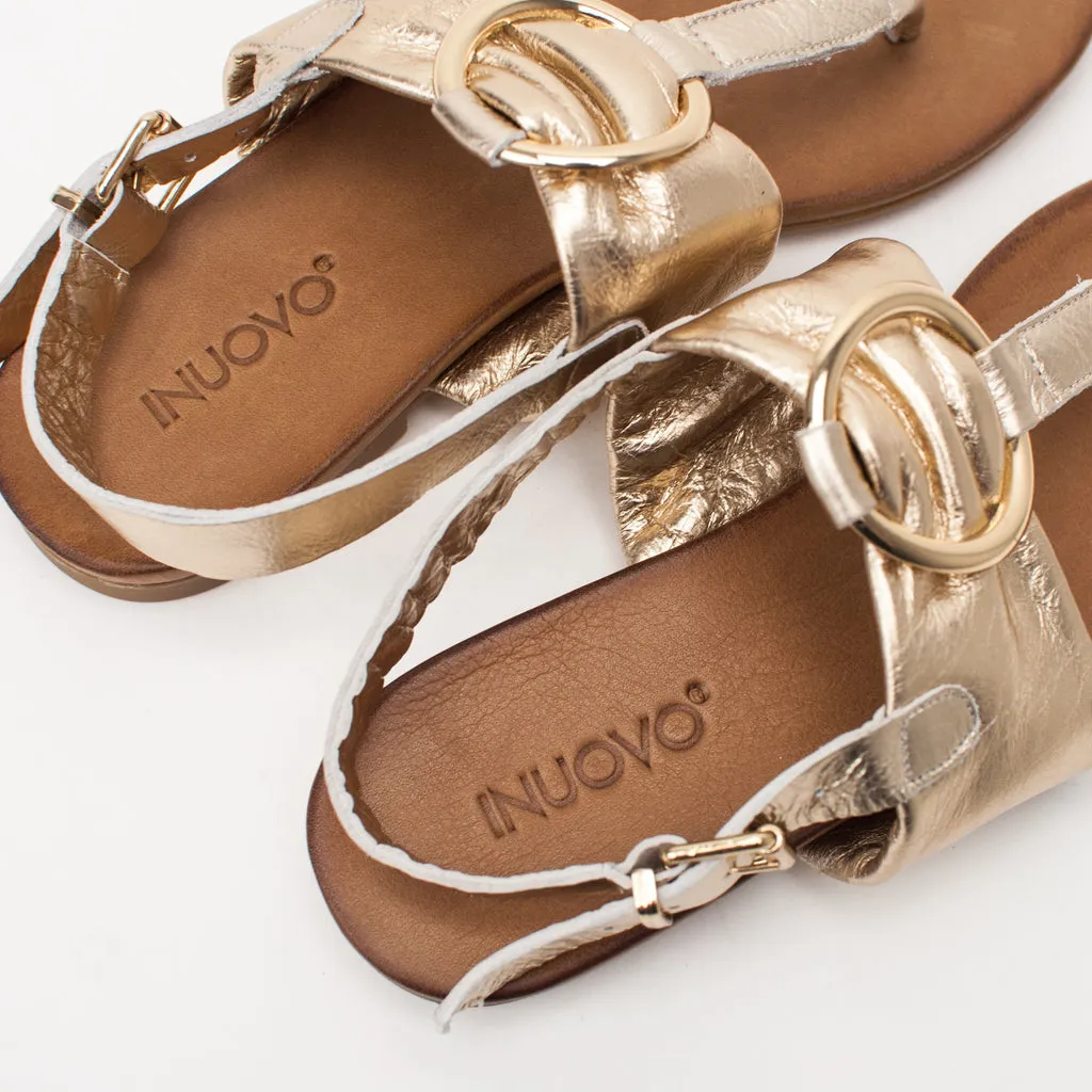 SANDALIA - INUOVO - PLANA ORO 101144O