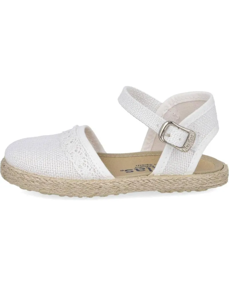 Sandalias BATILAS  de Niña 203-031-26 ALPARGATAS DE ESPARTO PARA NINA  BLANCO