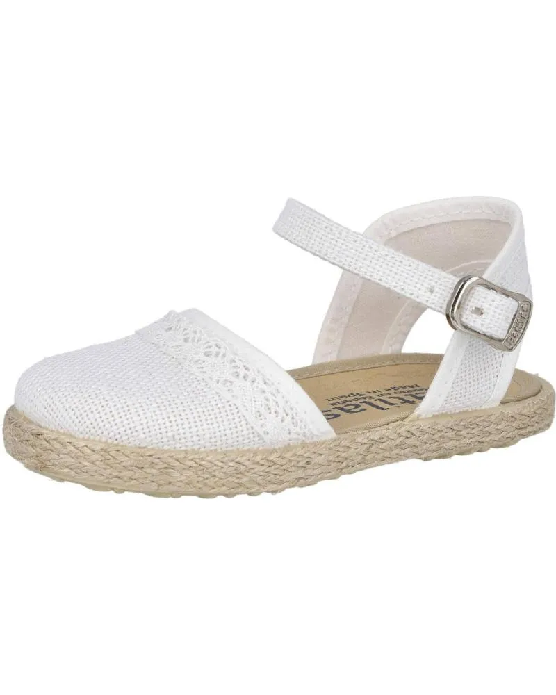 Sandalias BATILAS  de Niña 203-031-26 ALPARGATAS DE ESPARTO PARA NINA  BLANCO