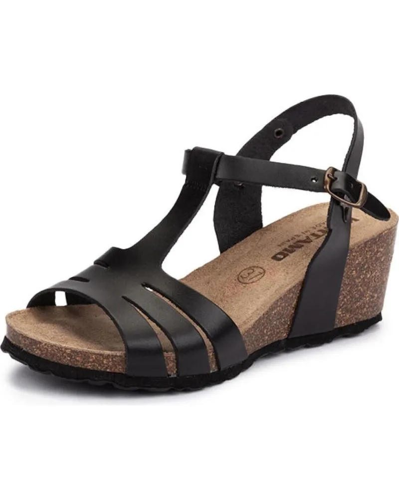 Sandalias KARTAMO  de Mujer SANDALIA DE CUNA NEGRA MUJER  NEGRO