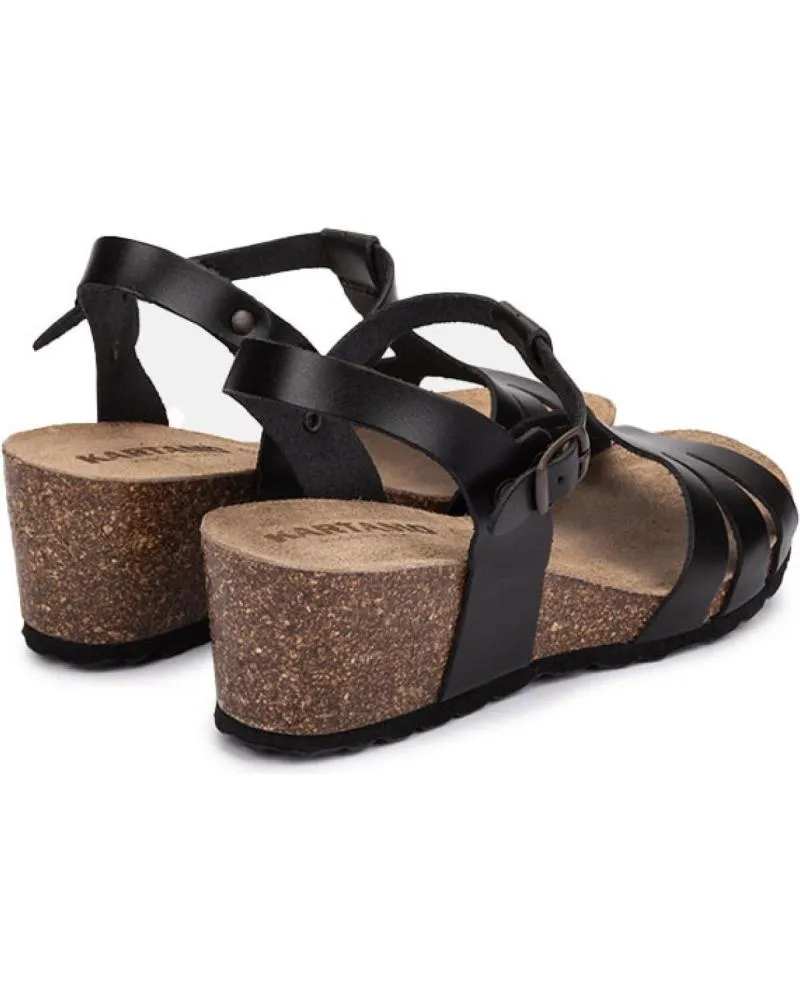 Sandalias KARTAMO  de Mujer SANDALIA DE CUNA NEGRA MUJER  NEGRO