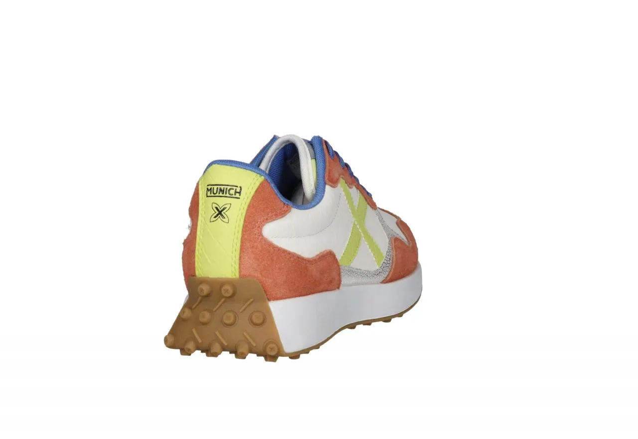 Sneaker Nobuk-nylon Caldera/blanco Logo Amarillo Piso Blanco