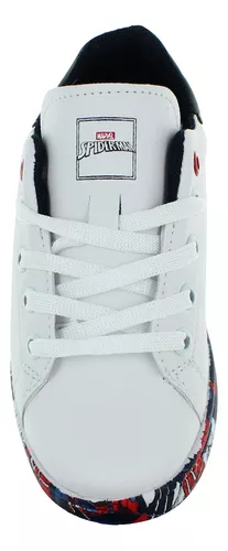 Spider Man Tenis Moda Vestir Casual Marvel Blanco Niño 83633