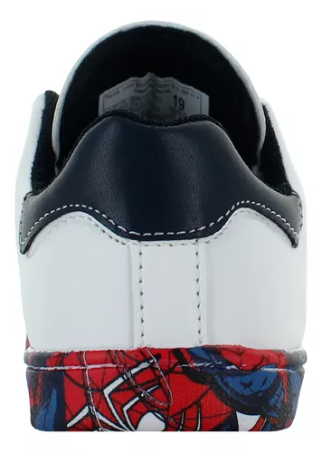 Spider Man Tenis Moda Vestir Casual Marvel Blanco Niño 83633