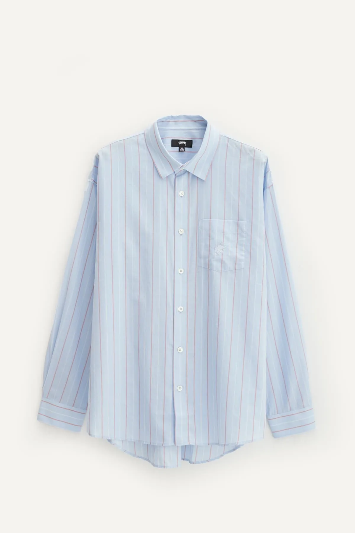 STUSSY LIGHT BLUE CLASSIC LS STRIPE SHIRT