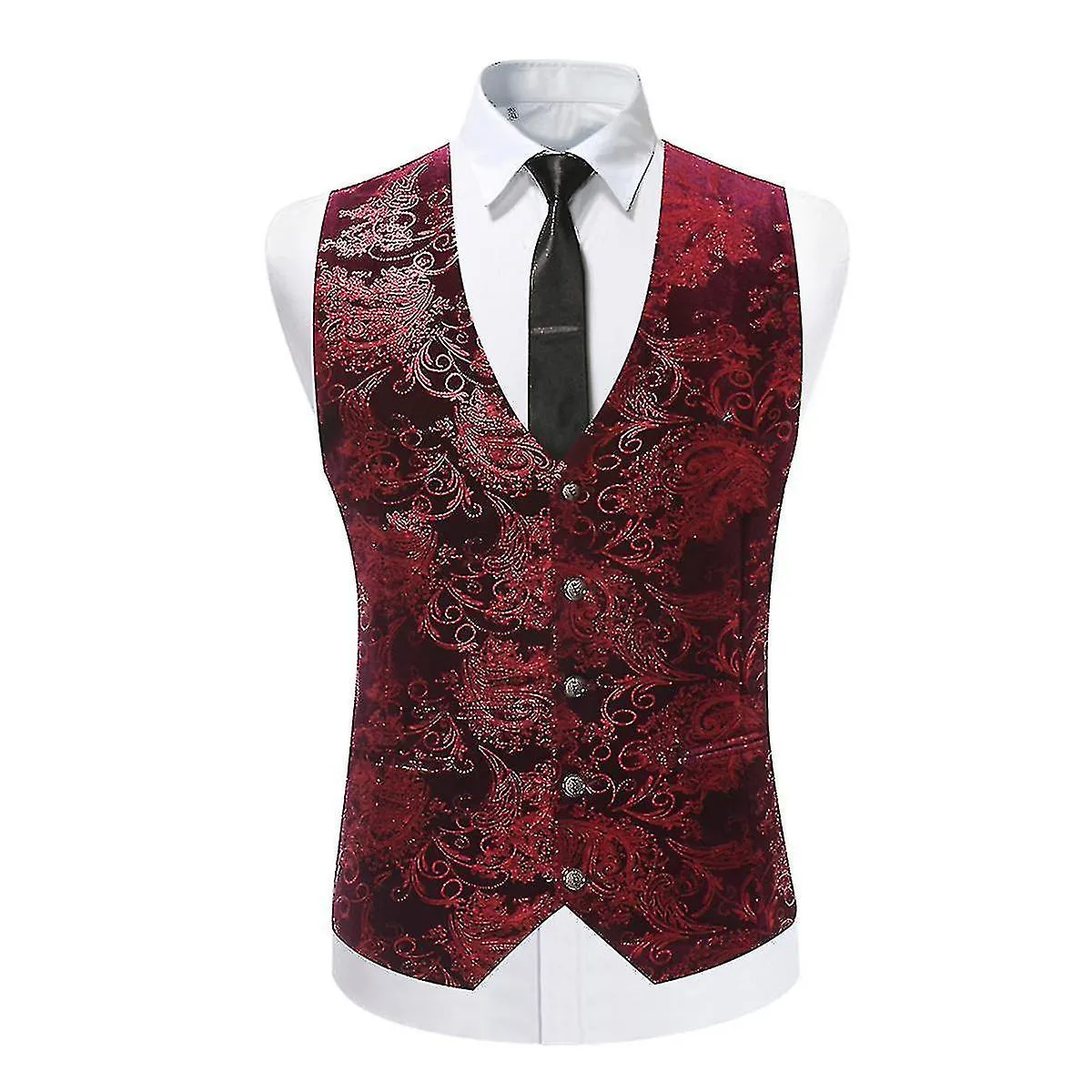 Swotgdoby Men"s Classic Vest Vest For Suits, Wedding Proms, Or Tuxedos