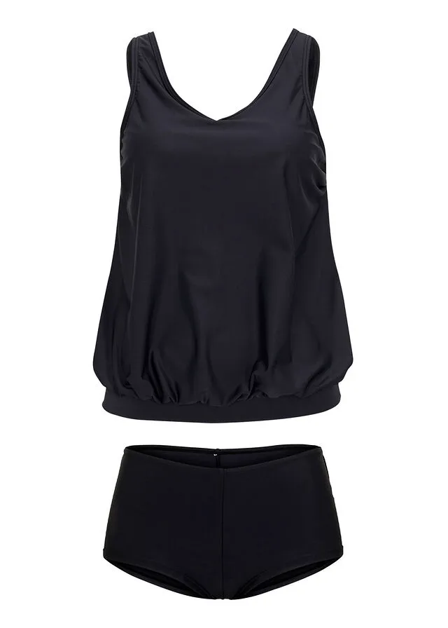 Tankini de secado rápido (2 piezas) Negro