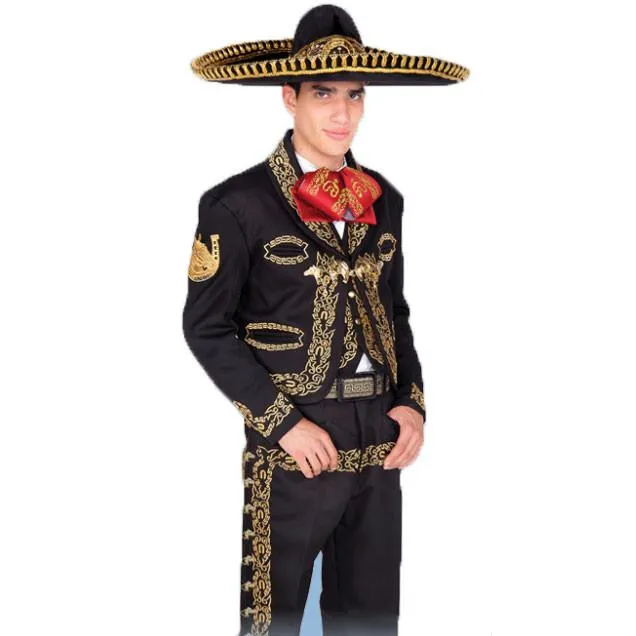 Traje Charro de Gala para Hombre (TODO INCLUIDO) Negro y Oro imp-72176