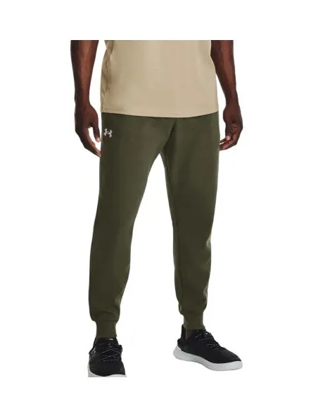 UNDER ARMOUR Pantalones Rival Fleece Joggers Hombre Marine OD Green/White