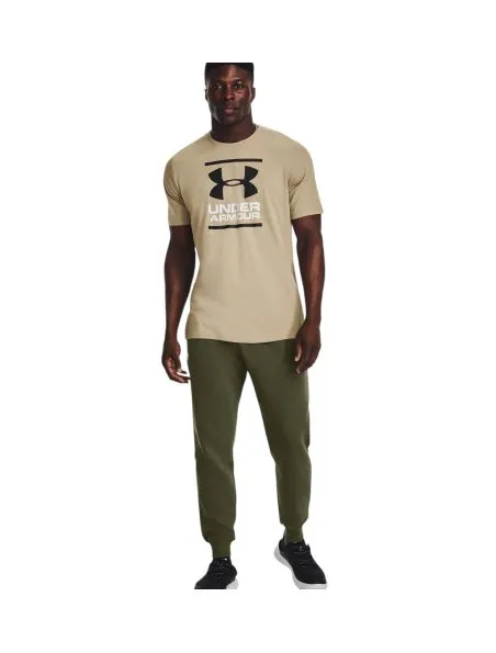 UNDER ARMOUR Pantalones Rival Fleece Joggers Hombre Marine OD Green/White