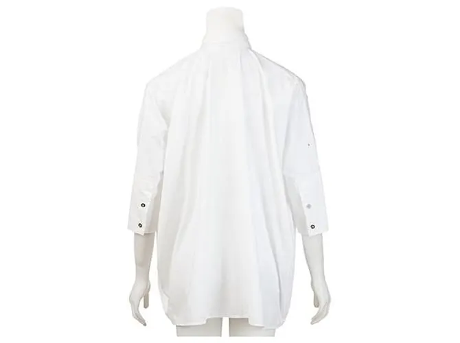 Vestido camisero de popelina de algodón de Maison Martin Margiela Blanco 