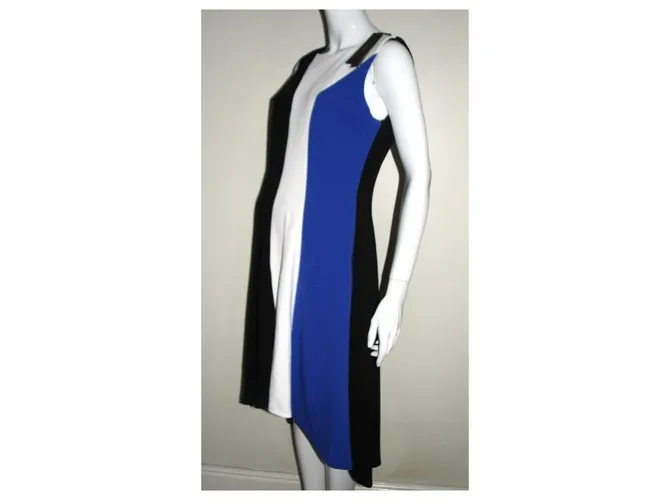 Vestido de Donna Karan Aline Negro Blanco Azul 