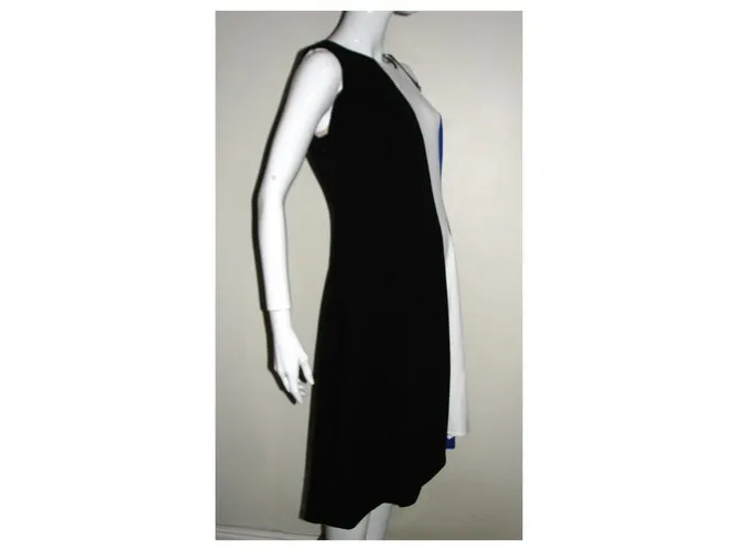 Vestido de Donna Karan Aline Negro Blanco Azul 