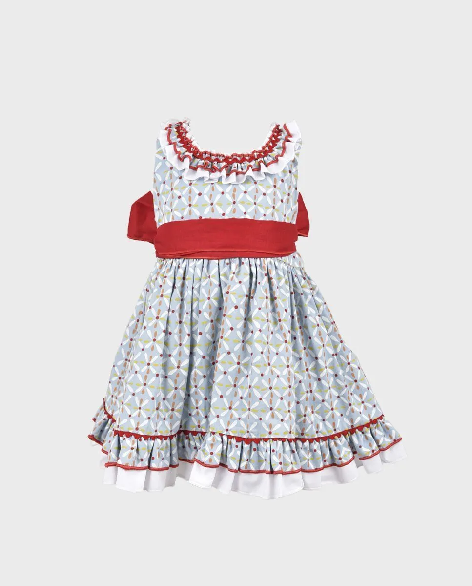 Vestido niña pequeña estampado simétrico