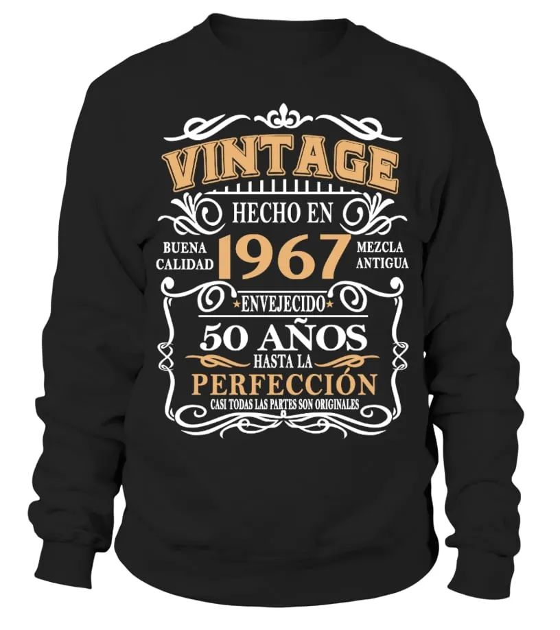 Vintage : hecho en 1967, buena calidad, mezcla antigua, envejecido 50 años. Has… Sudadera Unisex