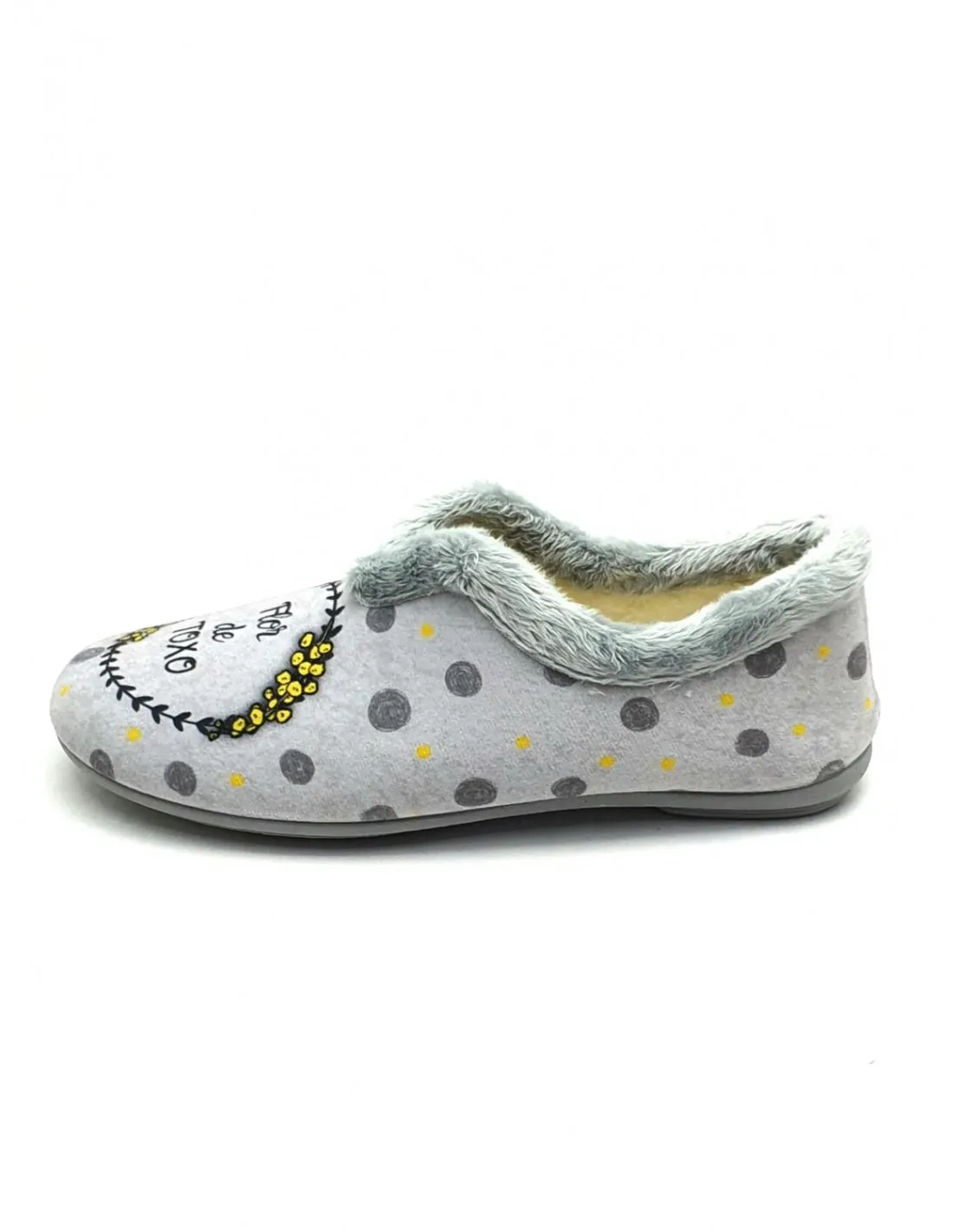 Zapatilla de mujer Sual Slippers en gris claro 6098