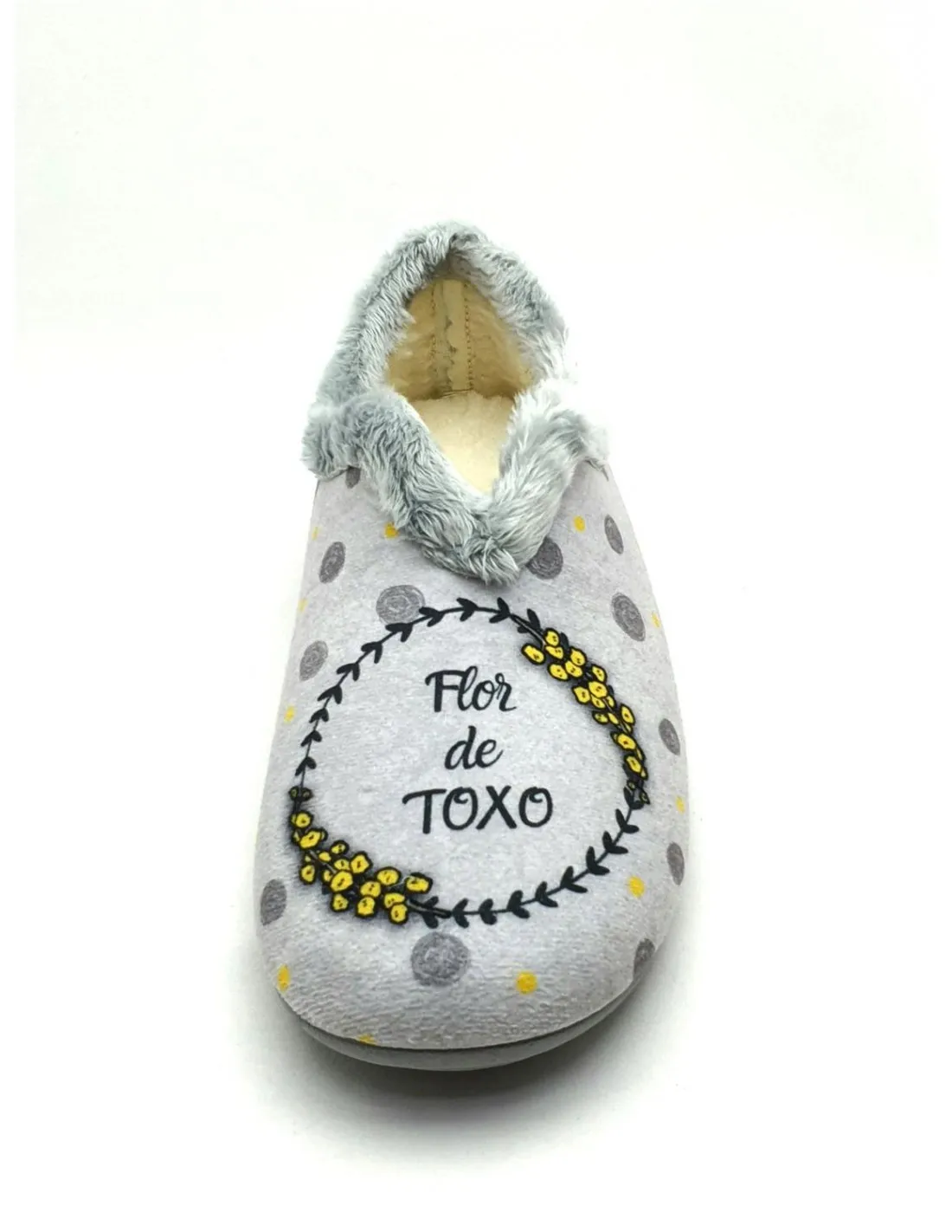 Zapatilla de mujer Sual Slippers en gris claro 6098