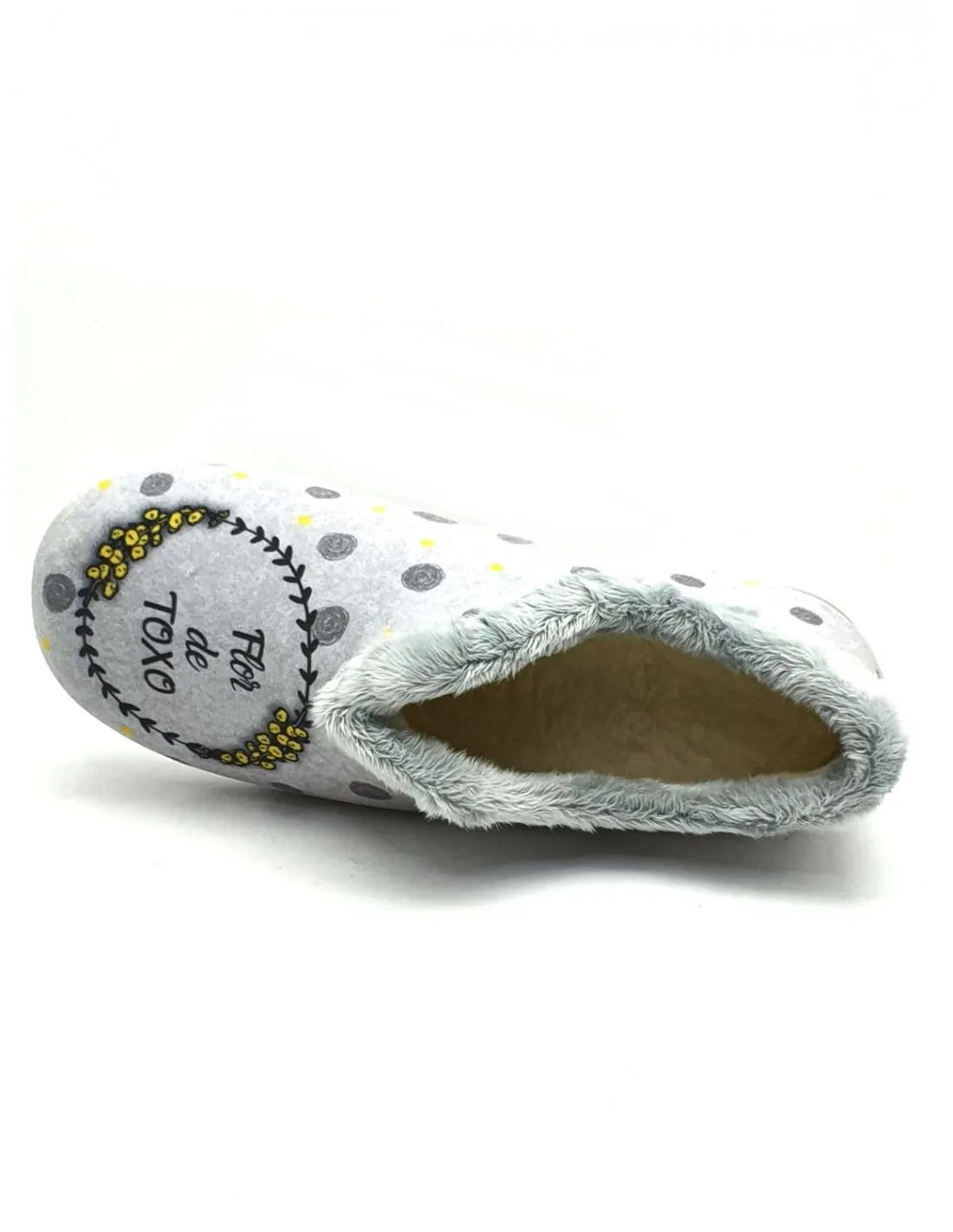 Zapatilla de mujer Sual Slippers en gris claro 6098