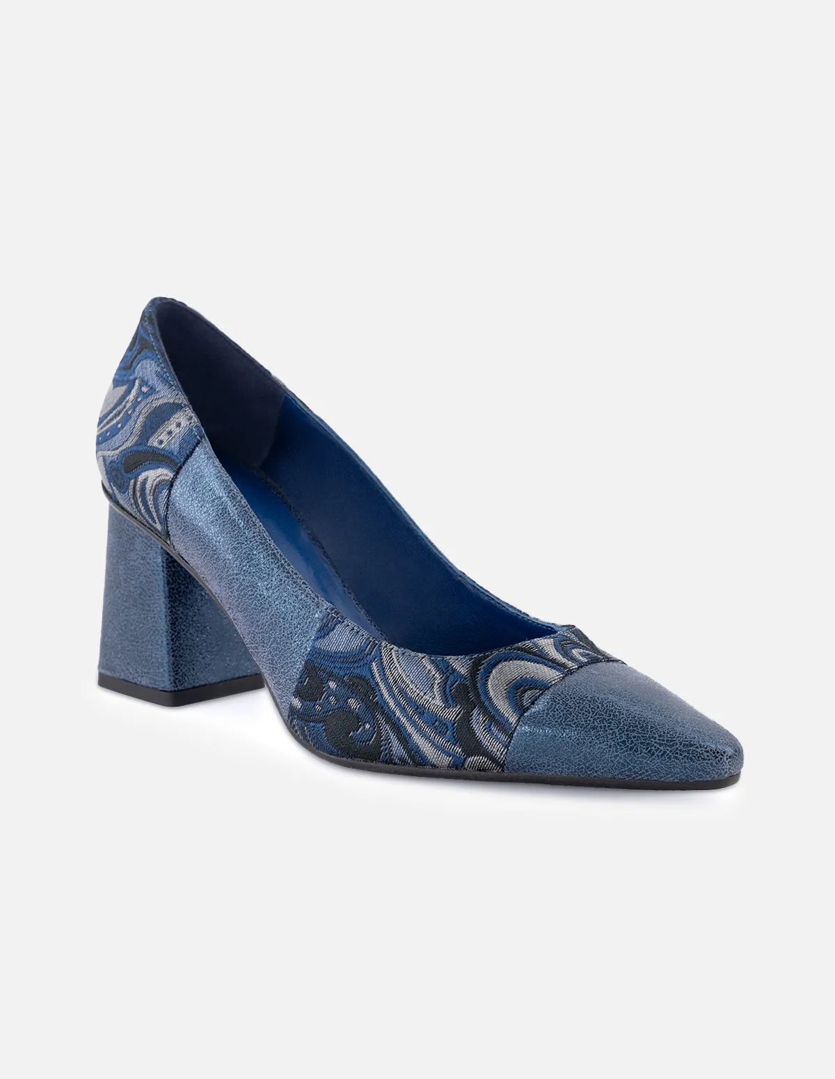 Zapatilla textil color azul estampado goblino para mujer