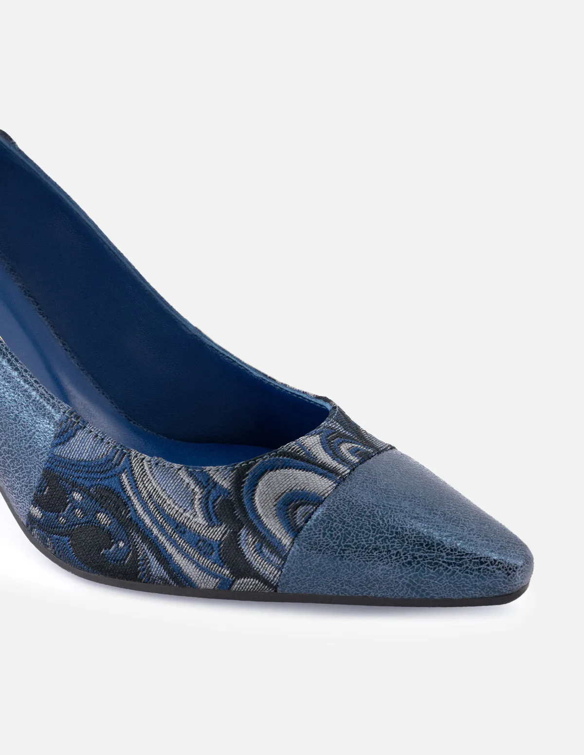 Zapatilla textil color azul estampado goblino para mujer