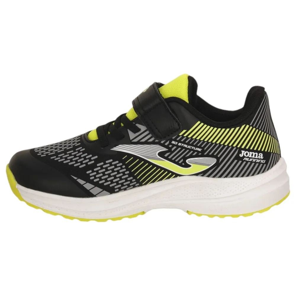 ZAPATILLAS JOMA JR30 JR 2401 NEGRO AMARILLO FLUOR JR30W2401V RUNNING NIÑO