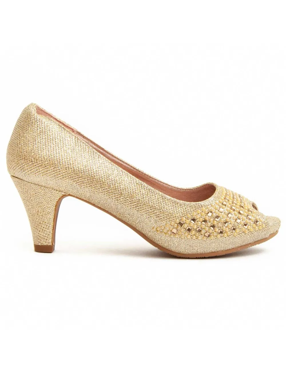 Zapato De Tacón Para Mujer.  Montevita  Unne63  92362 Dorado