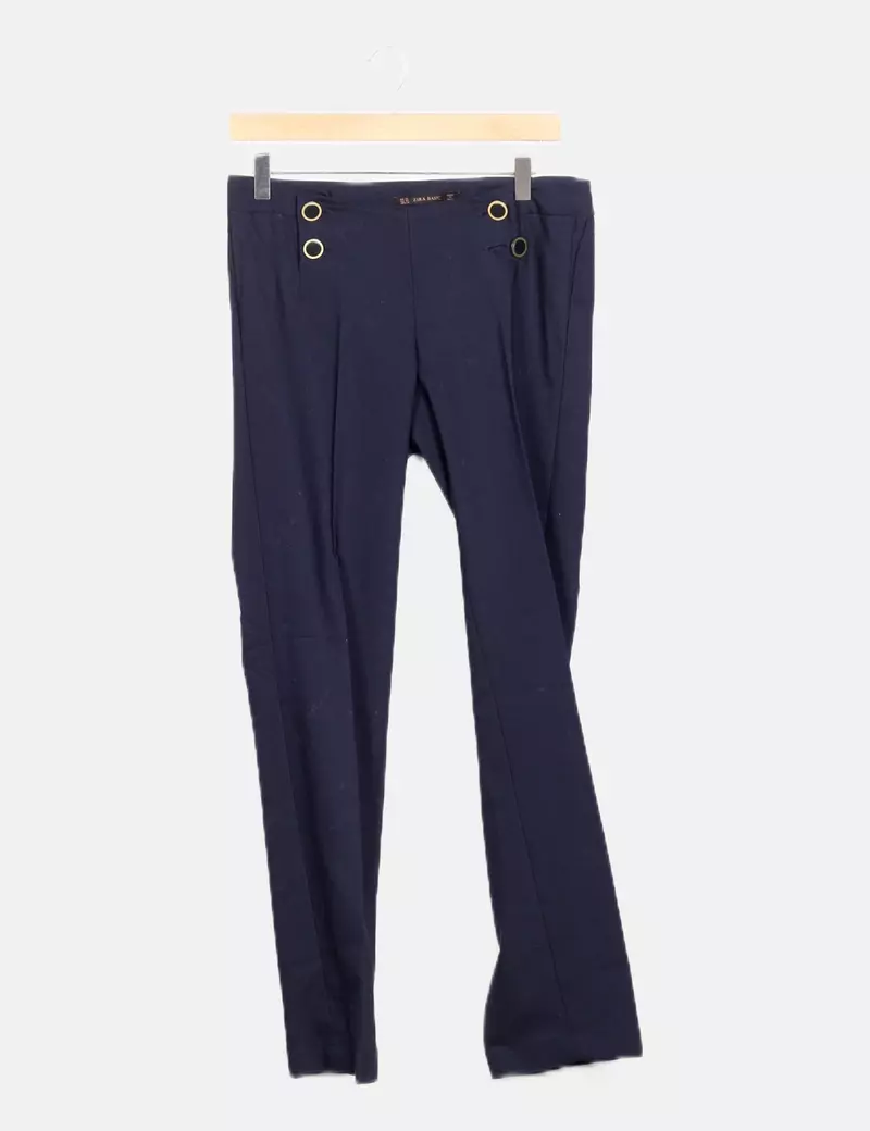 Zara Pantalón azul básico