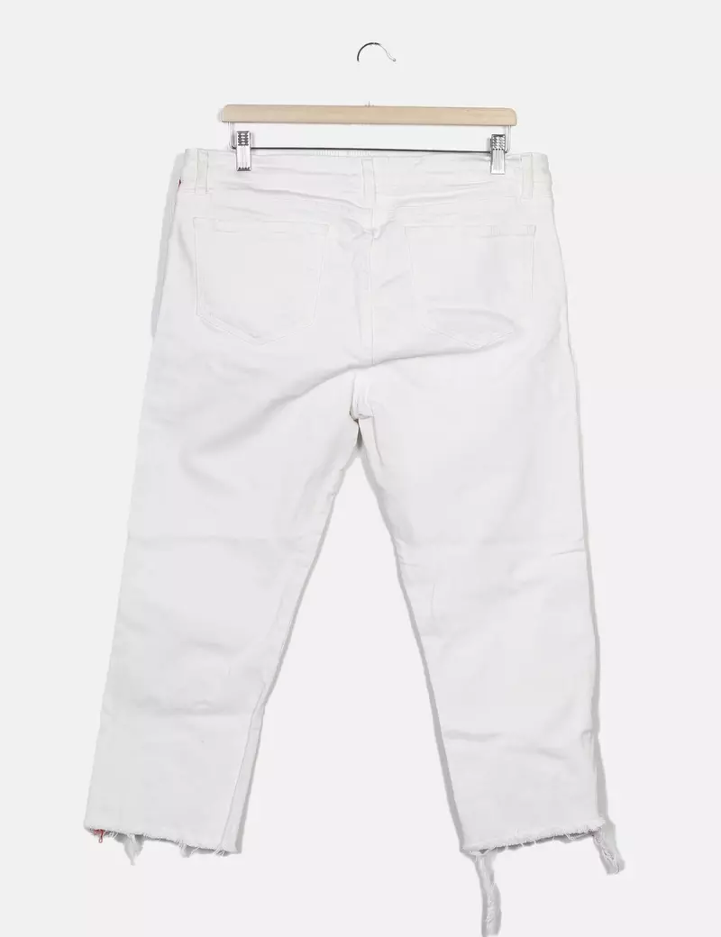 Zara Pantalón blanco denim