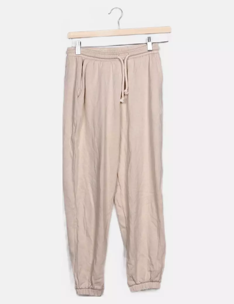 Zara Pantalón chándal beige casual